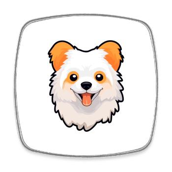 Spielzeug Deutscher Spitz Hunderasse Karikatur Kawaii Illustra - Viereckiger Kühlschrankmagnet - Weiß - Vorne