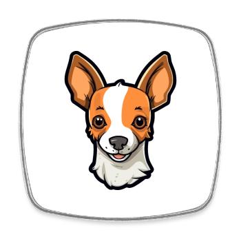 Jouet Fox Terrier Chien Race Cartoon Kawaii Illustrat - Magnet carré - blanc - Devant