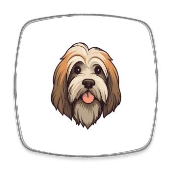 Tibet Terrier Hunderasse Cartoon Kawaii Illustrat - Viereckiger Kühlschrankmagnet - Weiß - Vorne