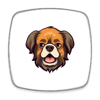Épagneul tibétain chien race Cartoon Kawaii Illustrat - Magnet carré - blanc - Devant