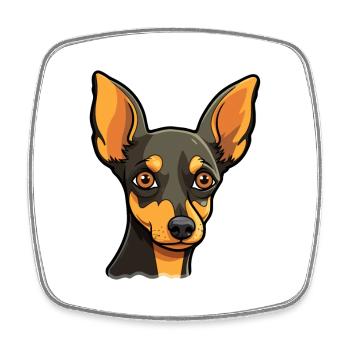Jouet Manchester Terrier Race De Chien Dessin Animé Kawaii Il - Magnet carré - blanc - Devant