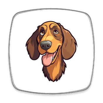 Laufhund suisse race de chien dessin animé kawaii illustrati - Magnet carré - blanc - Devant