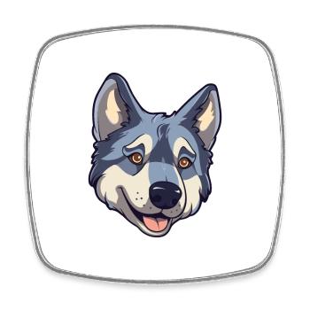 Chien d’élan suédois Race Dessin animé Kawaii Illustra - Magnet carré - blanc - Devant