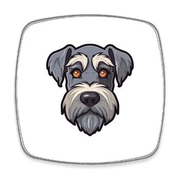 Standard Schnauzer Hunderasse Cartoon Kawaii Illust - Viereckiger Kühlschrankmagnet - Weiß - Vorne