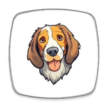 Telomian Hunderasse Cartoon Kawaii Illustration - Viereckiger Kühlschrankmagnet - Weiß - Vorne