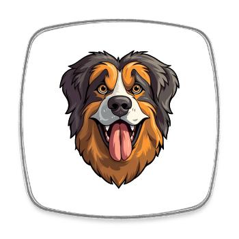 Taigan Kyrgyz Taighany Dog Breed Cartoon Kawaii Il - Square fridge magnet - white - Front
