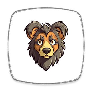 Taigan Dog Breed Cartoon Kawaii Illustration - Square fridge magnet - white - Front