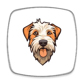 Sporting Lucas Terrier Chien Race Dessin animé Kawaii Il - Magnet carré - blanc - Devant