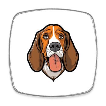 Southern Hound Dog Breed Cartoon Kawaii Illustrati - Square fridge magnet - white - Front