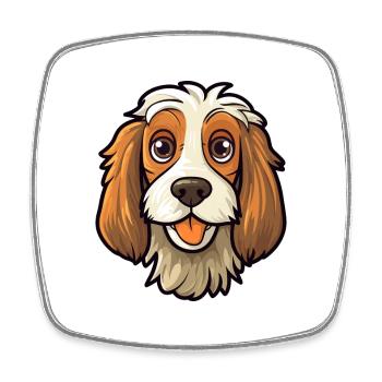 Spinoni Italiani Dog Breed Cartoon Kawaii Illustra - Square fridge magnet - white - Front