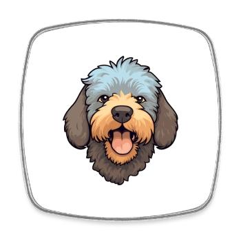 Spanischer Wasserhund Rasse Cartoon Kawaii Illustratio - Viereckiger Kühlschrankmagnet - Weiß - Vorne