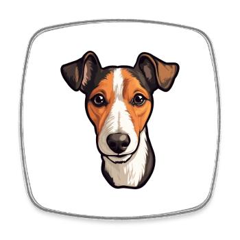 Glatter Foxterrier Hunderasse Cartoon Kawaii Illust - Viereckiger Kühlschrankmagnet - Weiß - Vorne