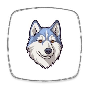 Husky sibérien chien race Cartoon Kawaii Illustrati - Magnet carré - blanc - Devant