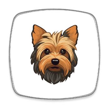 Silky Terrier Dog Breed Cartoon Kawaii Illustratio - Square fridge magnet - white - Front