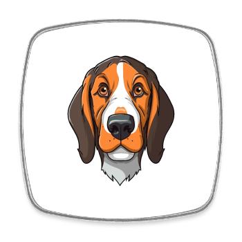 Chien tricolore sibérien race de chien Cartoon Kawaii I - Magnet carré - blanc - Devant