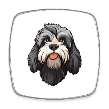 Schapendoes race de chien dessin animé Kawaii Illustration - Magnet carré - blanc - Devant