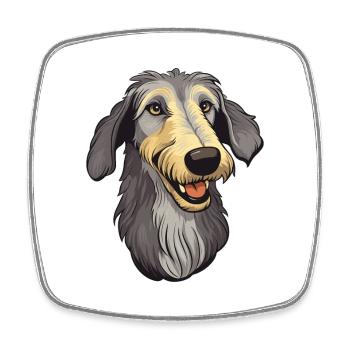 Lévrier écossais race de chien dessin animé Kawaii Illust - Magnet carré - blanc - Devant