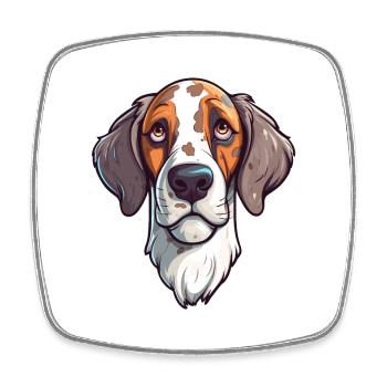 Seskar Seal Hund Rasse Cartoon Kawaii Illustration - Viereckiger Kühlschrankmagnet - Weiß - Vorne