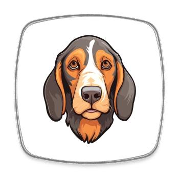 Serbischer dreifarbiger Jagdhund Rasse Cartoon Kawaii - Viereckiger Kühlschrankmagnet - Weiß - Vorne