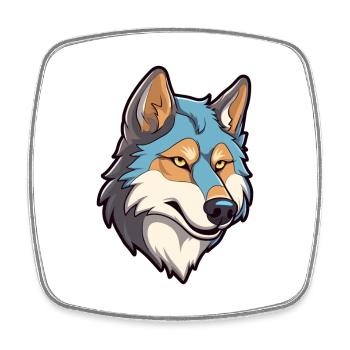 Saarloos Wolfhund Hunderasse Cartoon Kawaii Illustra - Viereckiger Kühlschrankmagnet - Weiß - Vorne