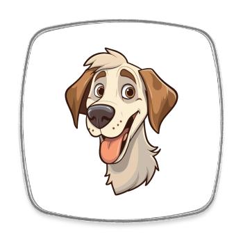Scandinavian Dog Breed Cartoon Kawaii Illustration - Square fridge magnet - white - Front