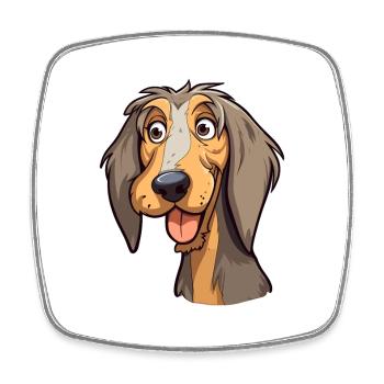 Schweizer Laufhund Hunderasse Cartoon Kawaii Illust - Viereckiger Kühlschrankmagnet - Weiß - Vorne