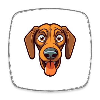 Ratonero Valenciano Dog Breed Cartoon Kawaii Illus - Square fridge magnet - white - Front