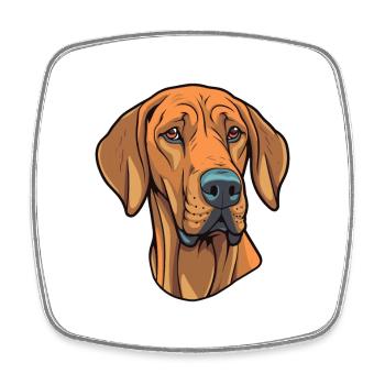Rhodesian Ridgeback Dog Breed Cartoon Kawaii Illus - Square fridge magnet - white - Front