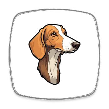 Rampur Greyhound Dog Breed Cartoon Kawaii Illustra - Square fridge magnet - white - Front