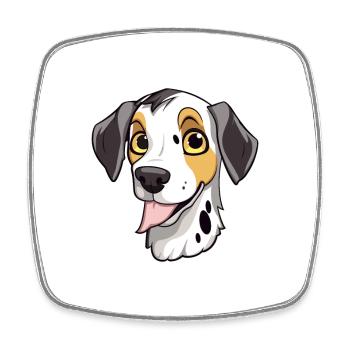Porcelaine chien race dessin animé kawaii illustration - Magnet carré - blanc - Devant