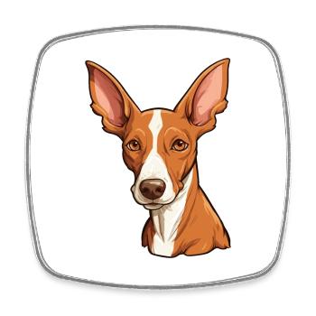 Podenco Ibicenco Dog Breed Cartoon Kawaii Illustra - Square fridge magnet - white - Front