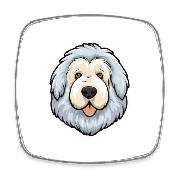 Polish Sheepdog Dog Breed Cartoon Kawaii Ill - Square fridge magnet - white - Front