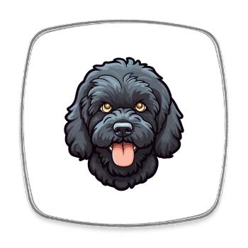 Portuguese Water Dog Breed Cartoon Kawaii Illustra - Square fridge magnet - white - Front