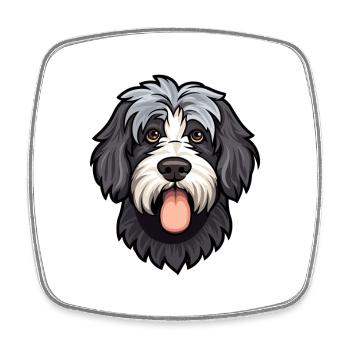Portuguese Sheepdog Dog Breed Cartoon Kawaii Illus - Square fridge magnet - white - Front