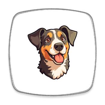Race de chien de bouvier portugais Cartoon Kawaii Illustr - Magnet carré - blanc - Devant