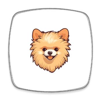 Spitz de Poméranie race de chien Cartoon Kawaii Illustra - Magnet carré - blanc - Devant