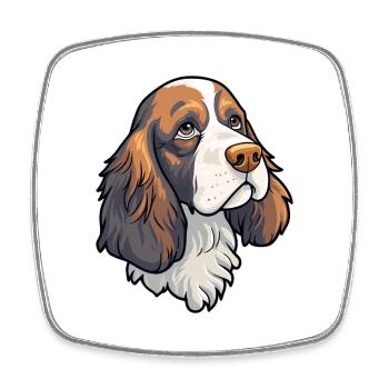 English Springer Spaniel Hunderasse Cartoon Kawaii - Viereckiger Kühlschrankmagnet - Weiß - Vorne