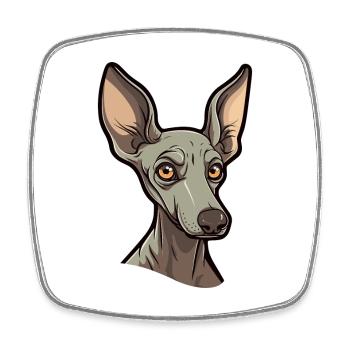 Peruvian Hairless Dog Breed Cartoon Kawaii Illustr - Square fridge magnet - white - Front