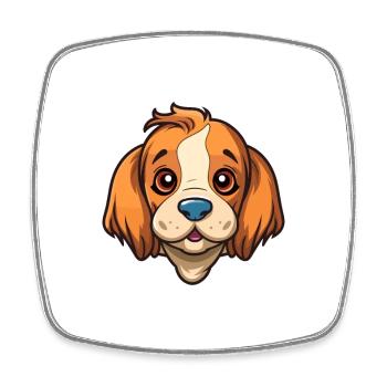Hunderasse Karikatur Kawaii Illustration - Viereckiger Kühlschrankmagnet - Weiß - Vorne