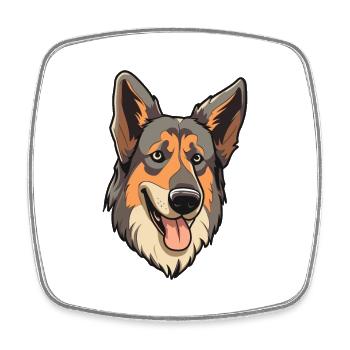 Race de chien de berger d’Europe de l’Est Cartoon Kawaii Il - Magnet carré - blanc - Devant