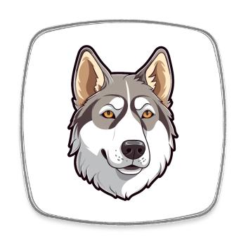 Labrador canadien Husky chien race Cartoon Kawaii I - Magnet carré - blanc - Devant