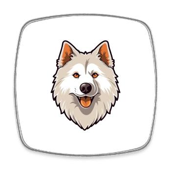 Chien esquimau canadien race Cartoon Kawaii Illustrat - Magnet carré - blanc - Devant