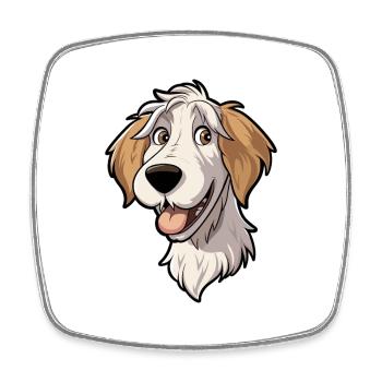 Dutch Smoushond Dog Breed Cartoon Kawaii Illustrat - Square fridge magnet - white - Front
