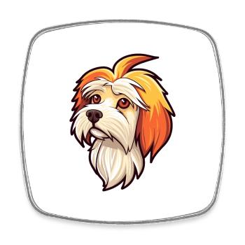 Briquet Griffon Vendéen Chien Race Cartoon Kawaii I - Magnet carré - blanc - Devant