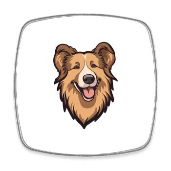 Bucovine chien de berger race dessin animé kawaii illustr - Magnet carré - blanc - Devant