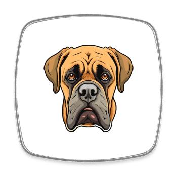 Boerboel chien race dessin animé Kawaii Illustration - Magnet carré - blanc - Devant