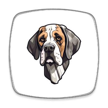 Braque Auvergne Dog Breed Cartoon Kawaii Illustrat - Square fridge magnet - white - Front