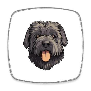 Bouvier Des Flandres Race De Chien Cartoon Kawaii Illu - Magnet carré - blanc - Devant