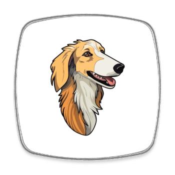 Borzoi Dog Breed Cartoon Kawaii Illustration - Square fridge magnet - white - Front