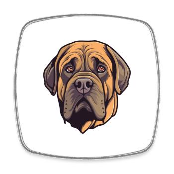 Mastiff brésilien race de chien Cartoon Kawaii Illustr - Magnet carré - blanc - Devant